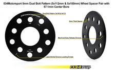 Load image into Gallery viewer, Wheel Spacer Pair, 5mm, Audi/Volkswagen 5x112mm & 5x100mm with 57.1mm Center Bore